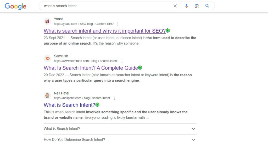 Google tries hard to match search intent with the right content.